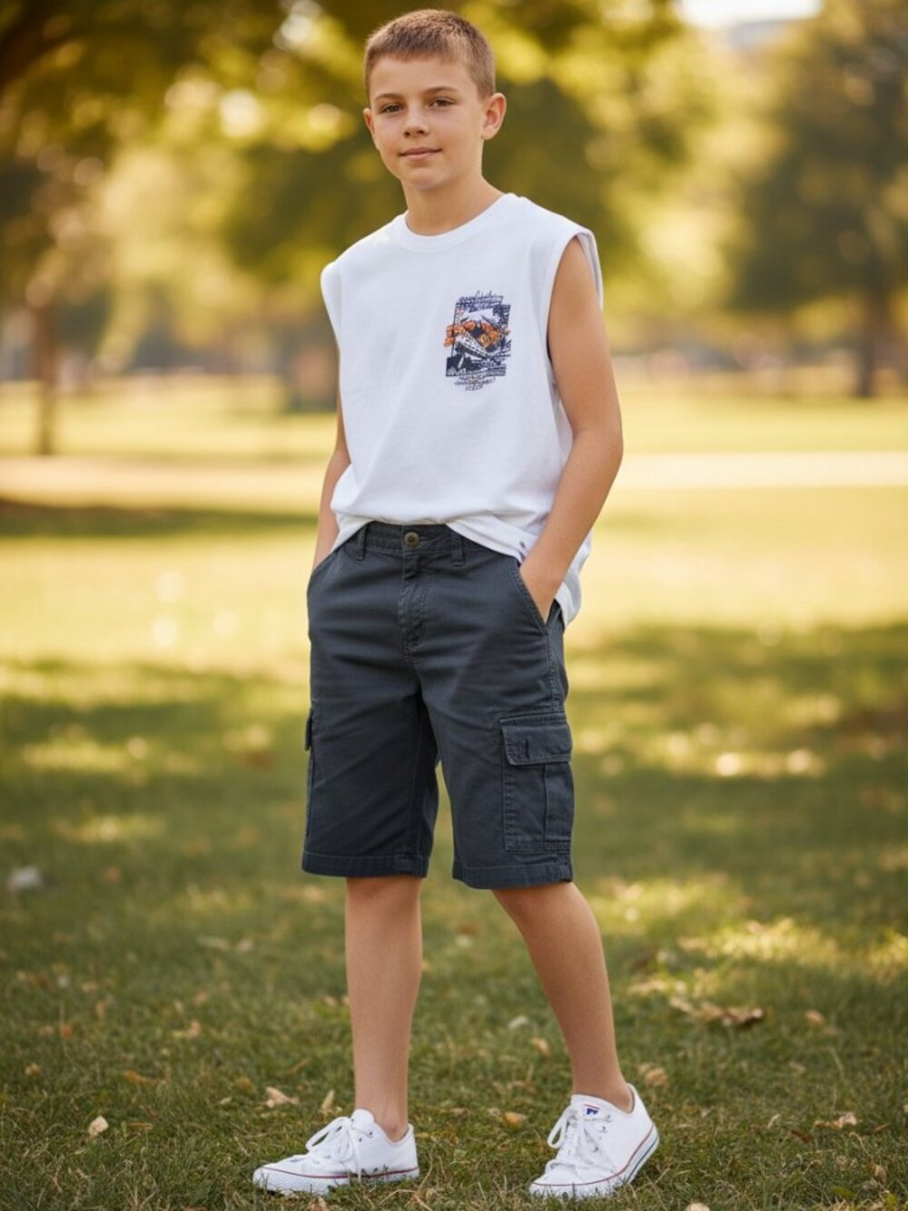 Thereabouts Cargo Shorts Boys Size 16 Black Excellent Adjustable‎ Waist Utility